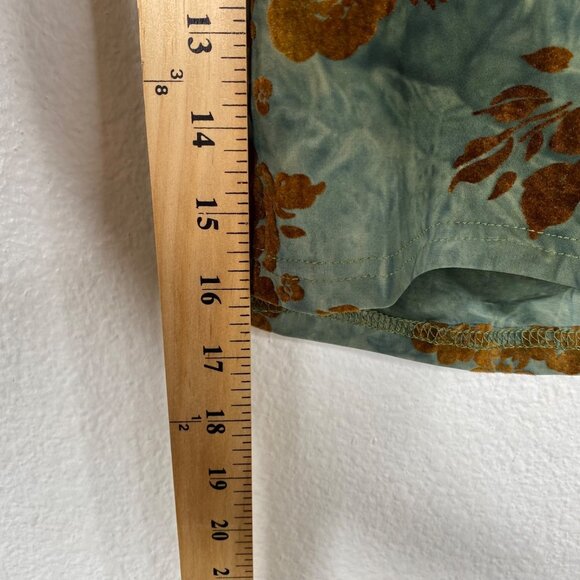 Shein  Velvet Burnout Babydoll Whimigoth Forest Fairy Milkmaid Top Green Sz XS - Picture 10 of 11